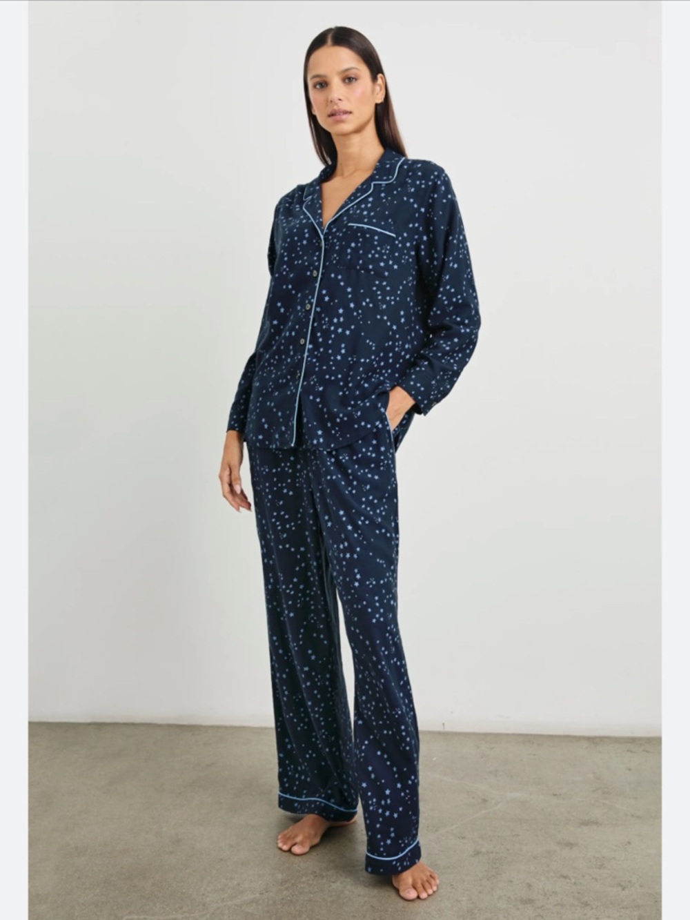 Love & Lore Women's Navy Blue Starry Night Pajama Set size Small